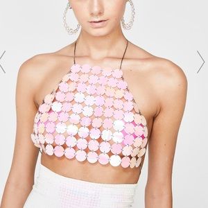 Pink Galaxy Crop Top (Backless)